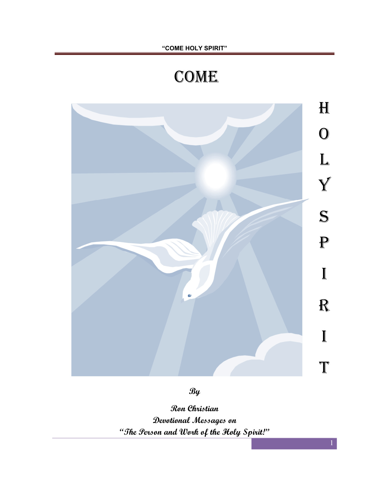 Cover of “COME HOLY SPIRIT”